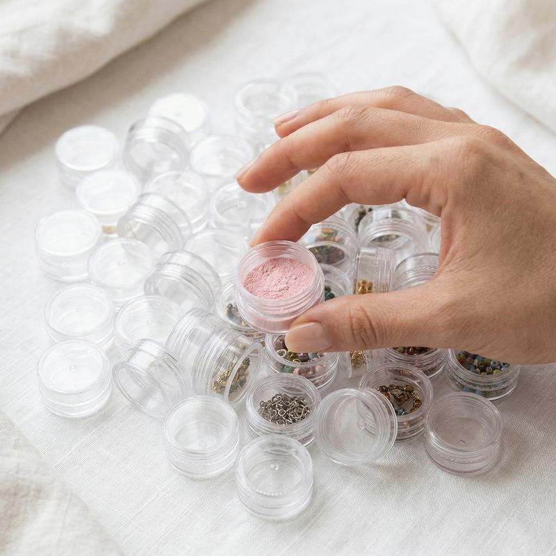 Nail Art Inspo - 50Pcs 빈 투명 플라스틱 화장품 항아리