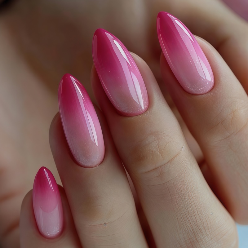 Nail Art Simple - 24개의 아몬드 모양 질감 네일 아트