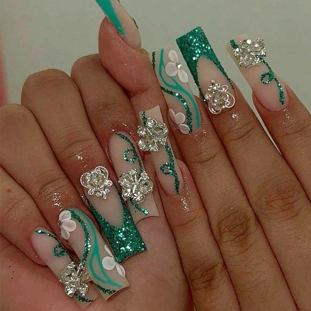 Nail Art Fake Nails - 긴 관 프레스 손톱 발레리나 가짜