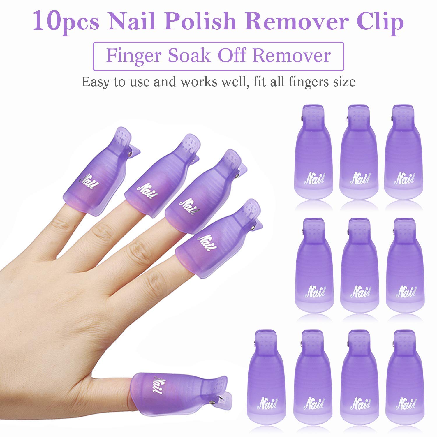 Nail Art Gel Polish - 10개 플라스틱 네일아트 쏙 오프 캡
