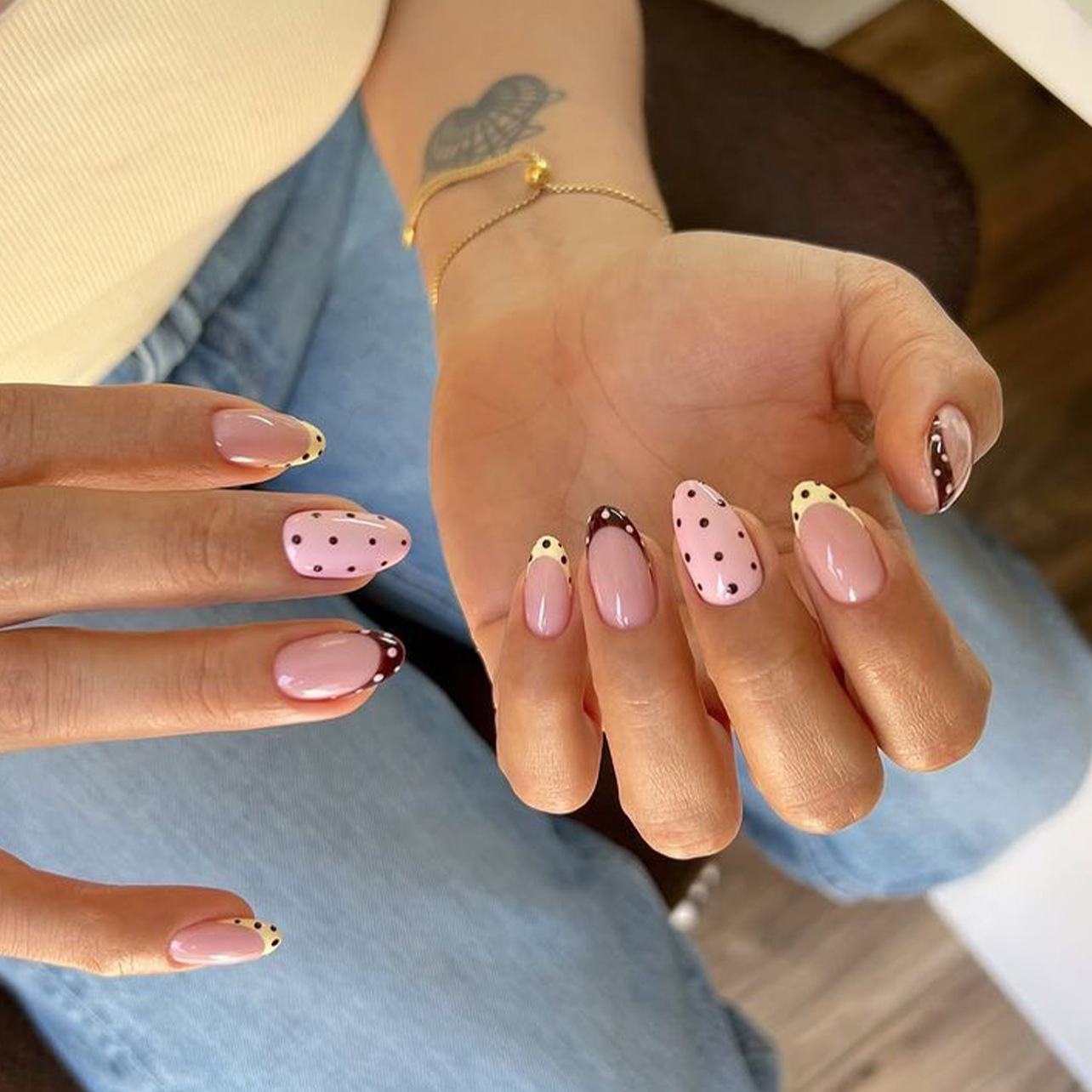 Nail Art Fake Nails - 24개 아몬드 모양 인조 손톱 세트,