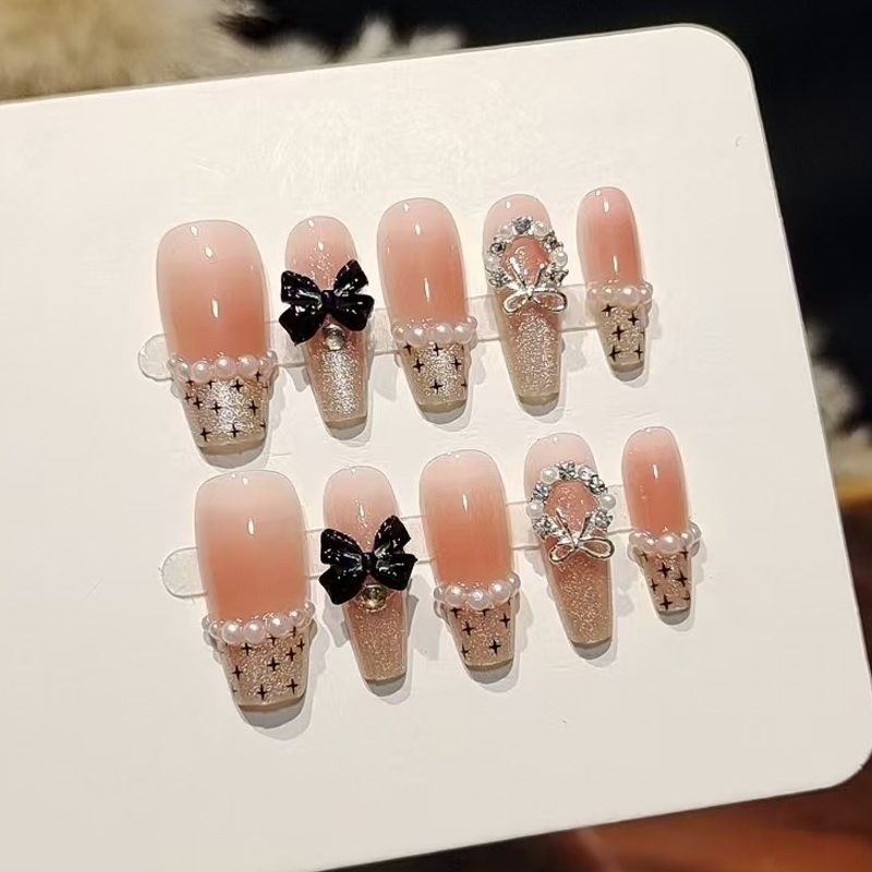 Nail Art Fake Nails - 10개입 프랑스풍 스윗 쿨 스파이시 걸