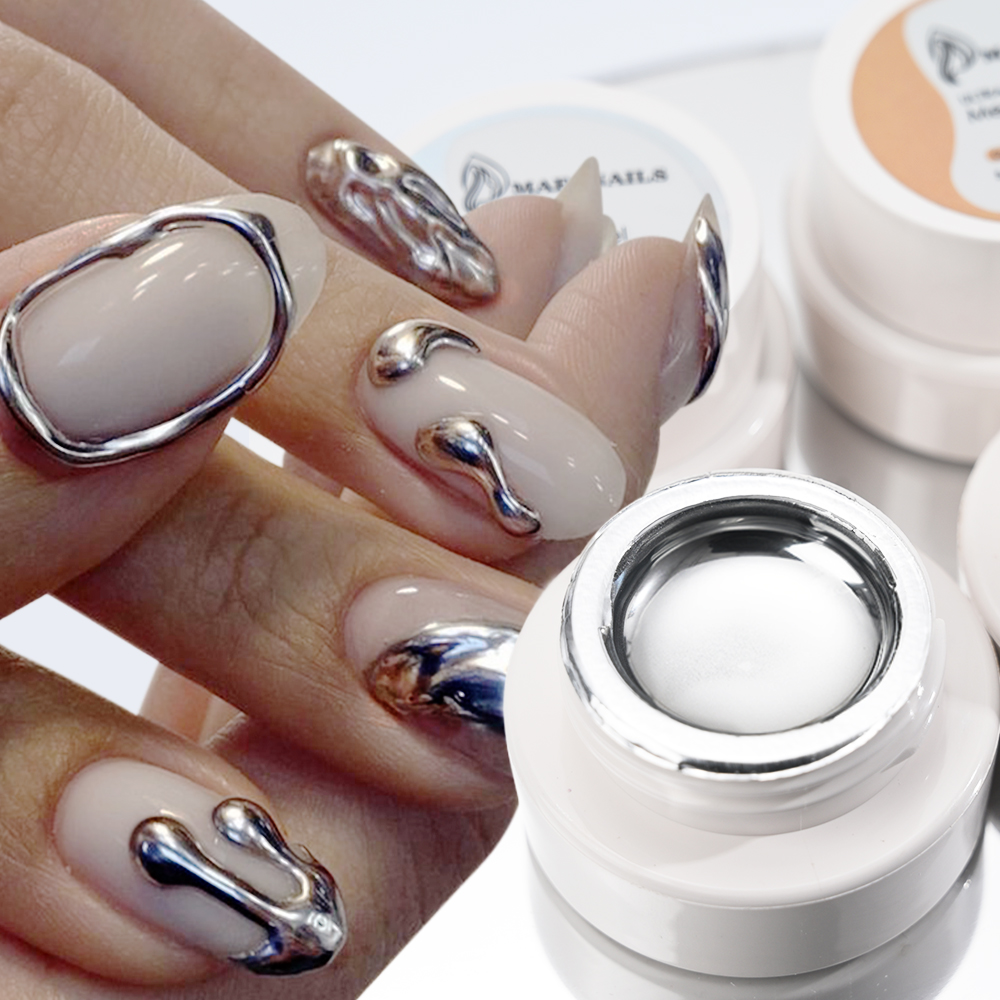 Nail Art Chrome - 미러 메탈릭 매니큐어 젤 반영구적 바니시