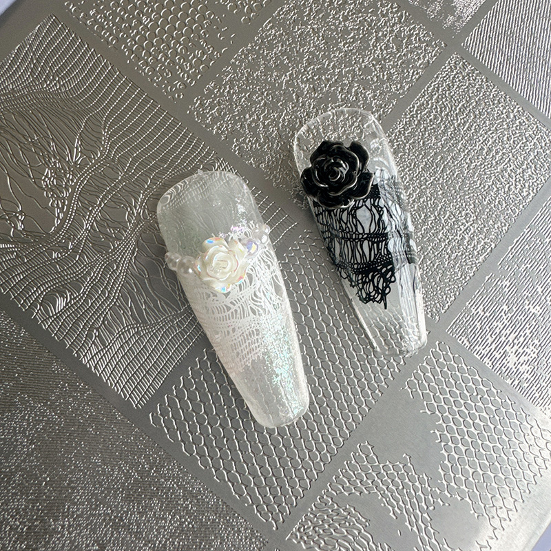 Nail Art Denim - 네일 아트 스탬핑 플레이트 레이스 디자인