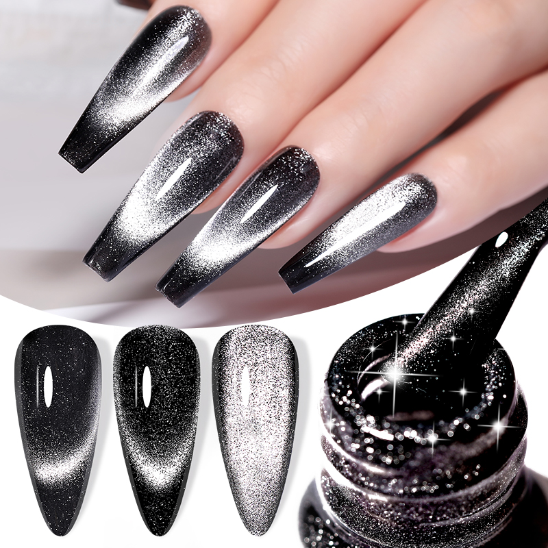 Nail Art Chrome - LILYCUTE 7ML 블랙 크리스탈 고양이 마그네틱