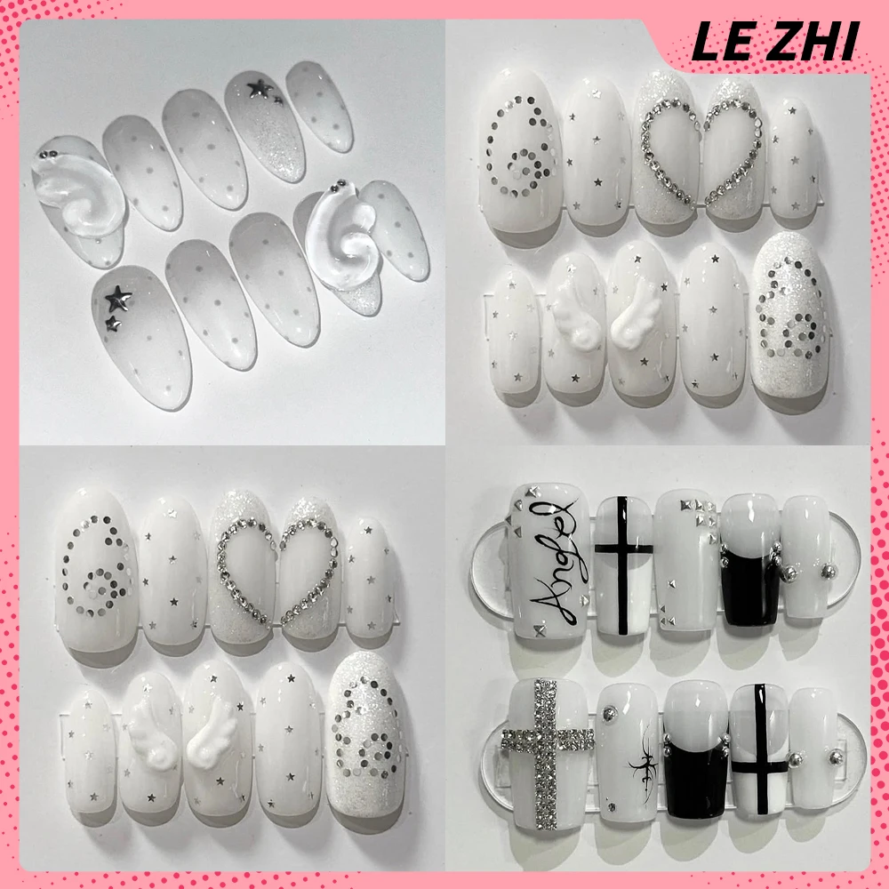 Nail Art Inspo - Y2K 레트로 윙즈 스타 글리터 프레스온