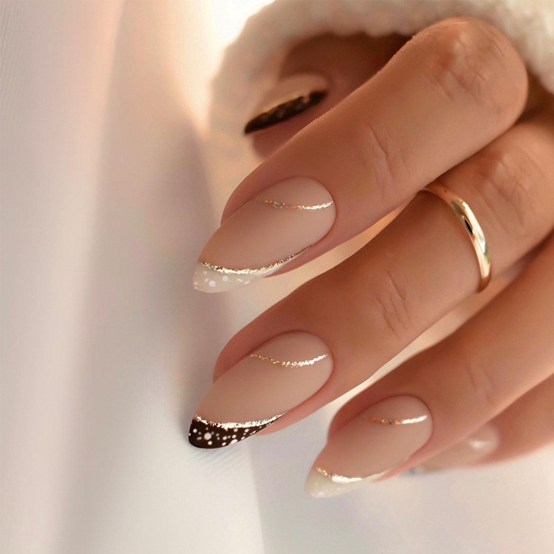 Nail Art Fake Nails - 24개 프랑스 스타일 웨어러블 네일 가짜