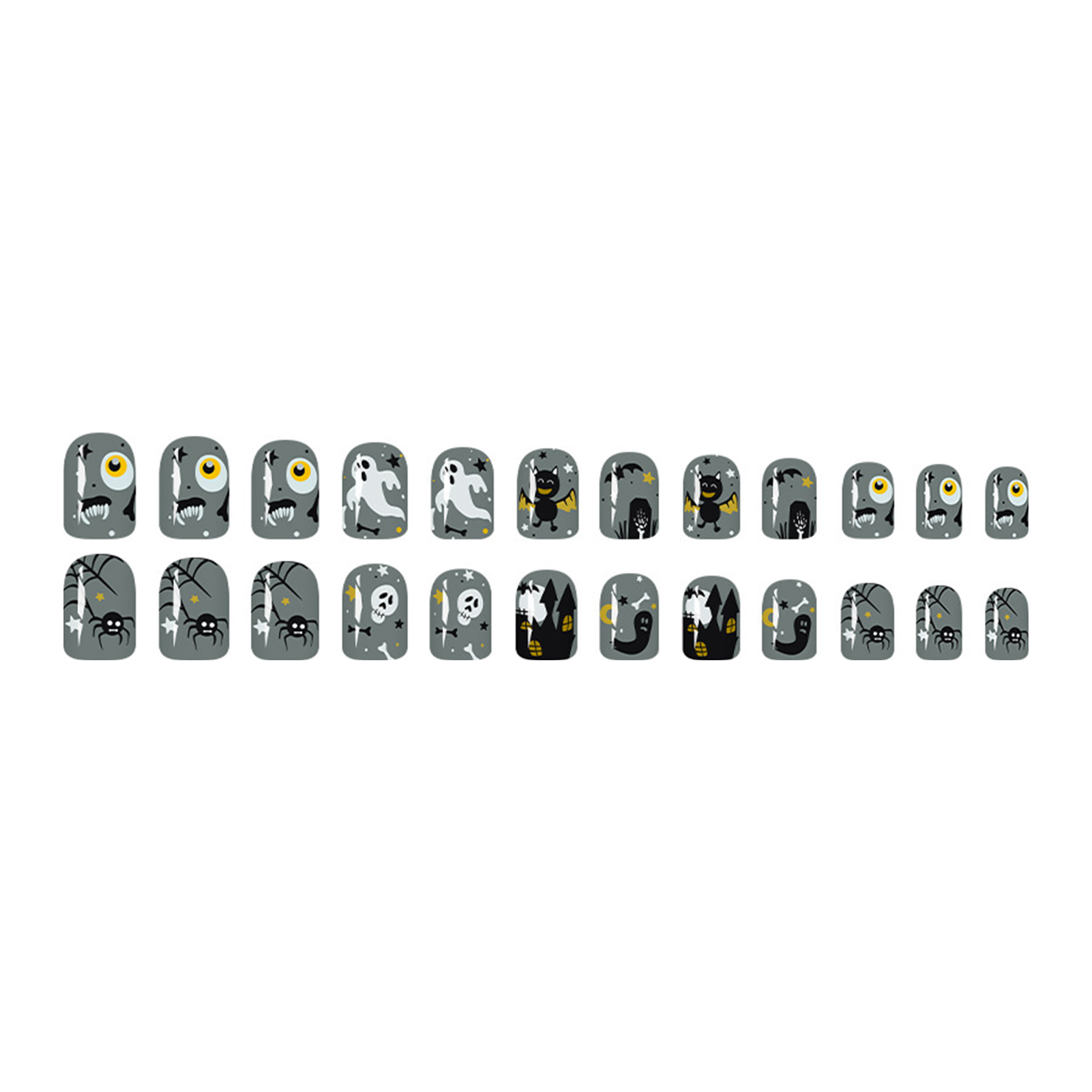 여성 소녀들을 위한 광택 할로윈 파티 스타일 프레스온  - Nail Art Glossy 리뷰 및 가격