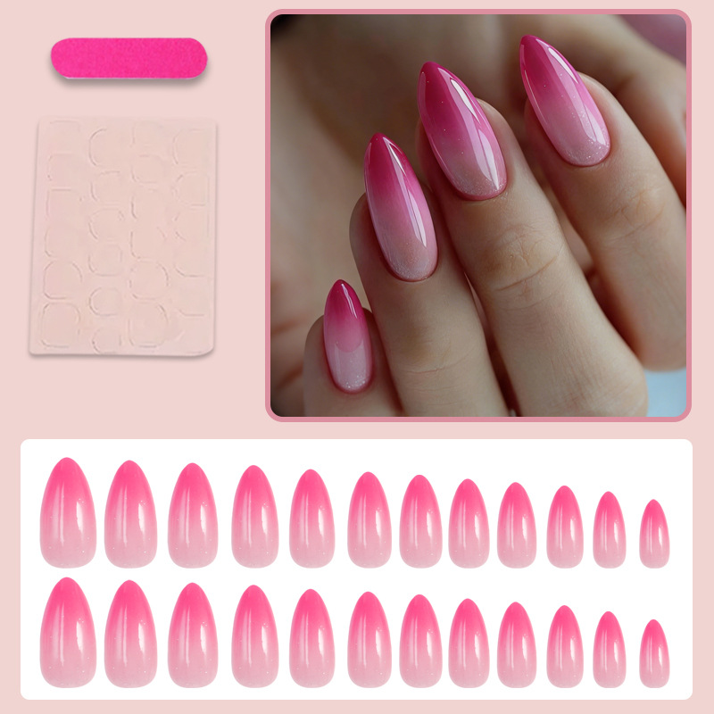 24개의 아몬드 모양 질감 네일 아트 조각, 따뜻한 핑 - Nail Art Simple 리뷰 및 가격