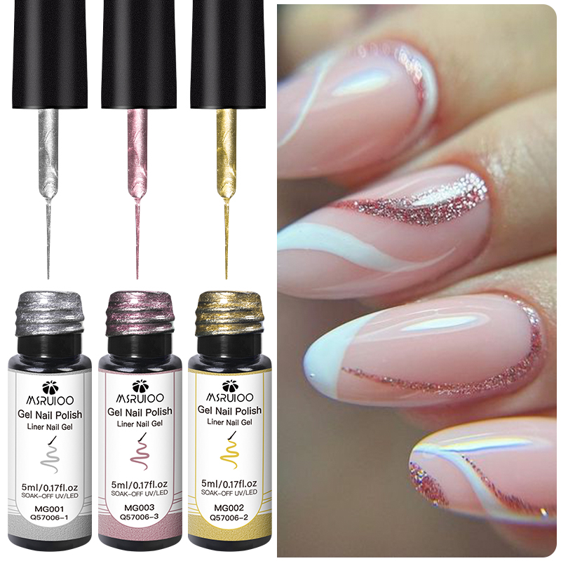 3개/세트 5ml 메탈릭 젤 라이너 네일 아트 젤 골드 - Nail Art Chrome 리뷰 및 가격