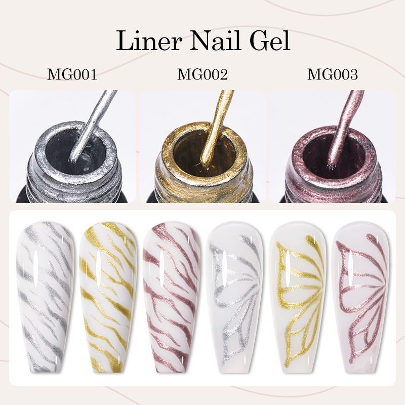 3개/세트 5ml 메탈릭 젤 라이너 네일 아트 젤 골드 - Nail Art Chrome 리뷰 및 가격