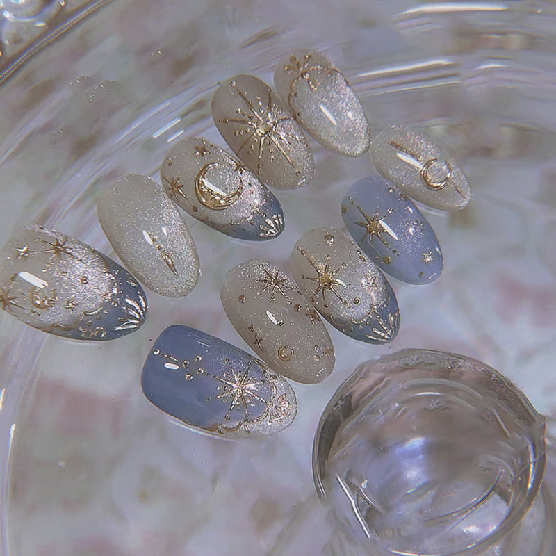 24개 금박 스타라이트 스틱온 네일아트 글리터 라인스톤 - Nail Art Inspo 리뷰 및 가격