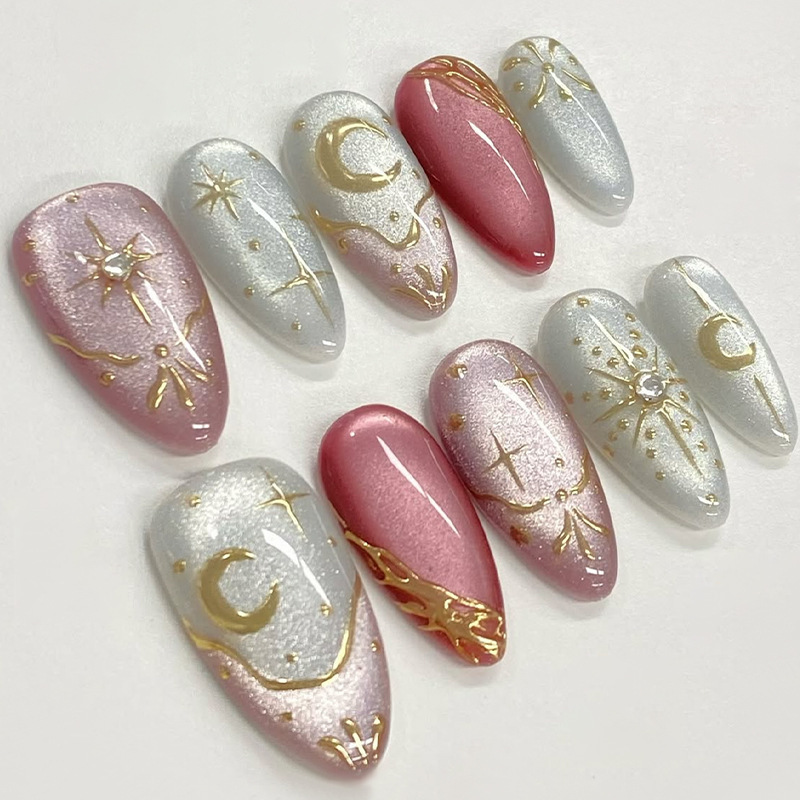 24개 금박 스타라이트 스틱온 네일아트 글리터 라인스톤 - Nail Art Inspo 리뷰 및 가격