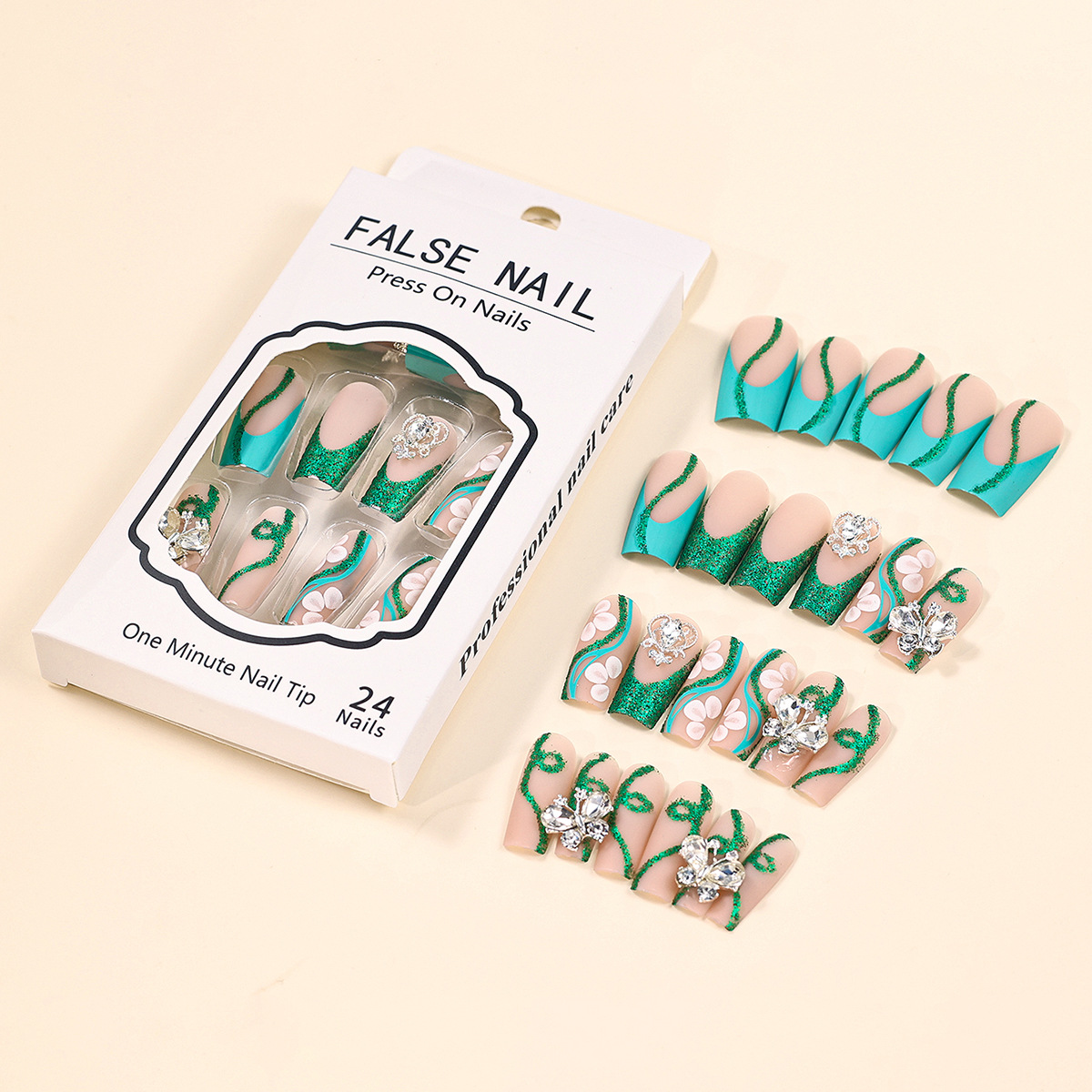 긴 관 프레스 손톱 발레리나 가짜 손톱 광택 접착제,  - Nail Art Fake Nails 리뷰 및 가격