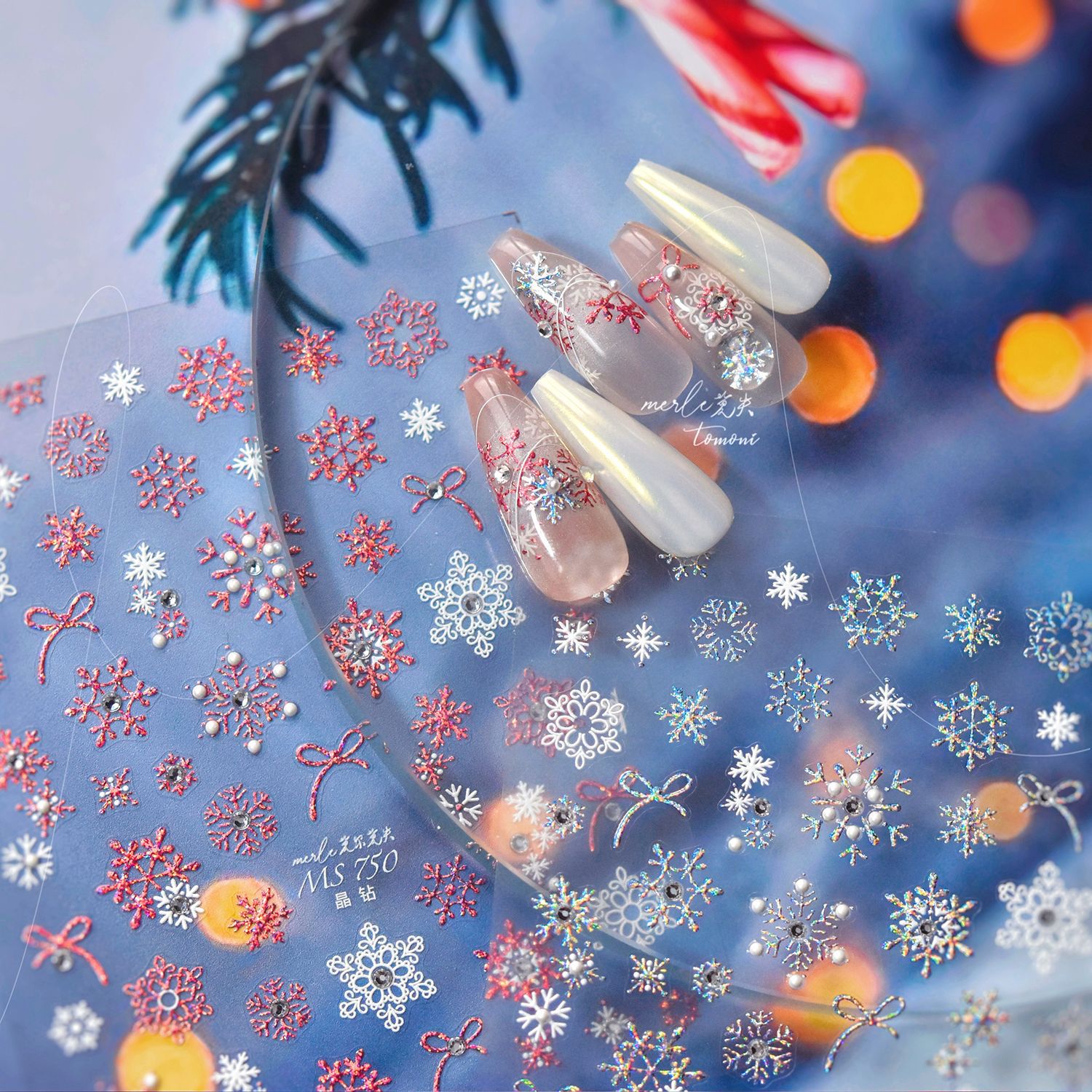 럭셔리 크리스마스 크리스탈 다이아몬드 네일 스티커 크리 - Nail Art Xmas Stickers 리뷰 및 가격