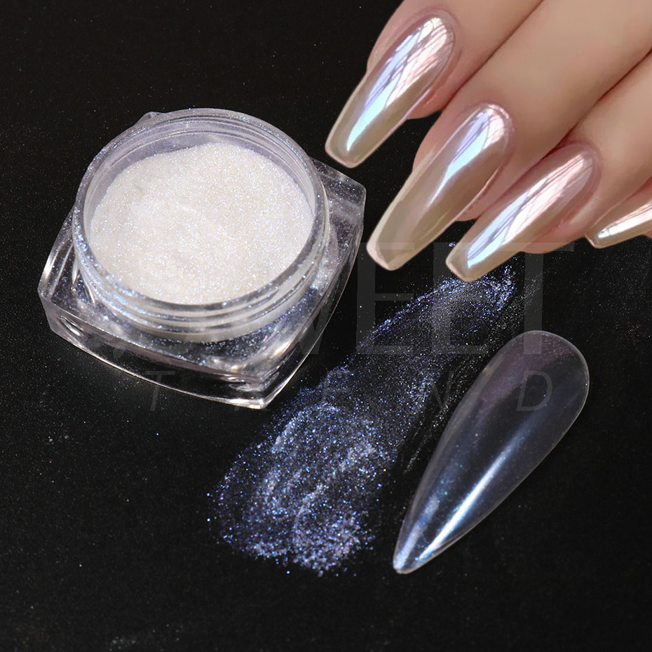화이트 펄 미러 달빛 네일 파우더 크롬 안료 네일 글리 - Nail Art Chrome 리뷰 및 가격