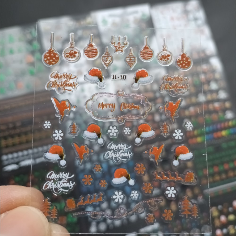 크리스마스 네일 아트 스티커-크리스마스 다채로운 반짝이 - Nail Art Xmas Stickers 리뷰 및 가격