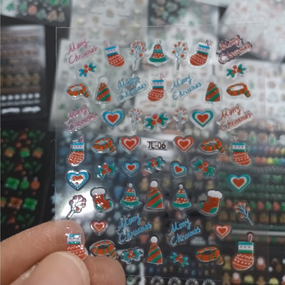 크리스마스 네일 아트 스티커-크리스마스 다채로운 반짝이 - Nail Art Xmas Stickers 리뷰 및 가격