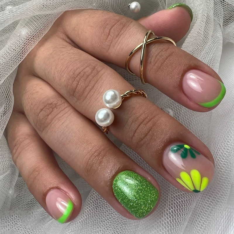 24개 짧은 발레 스타일 인조 손톱 젤리 접착제 포함  - Nail Art Jelly 리뷰 및 가격