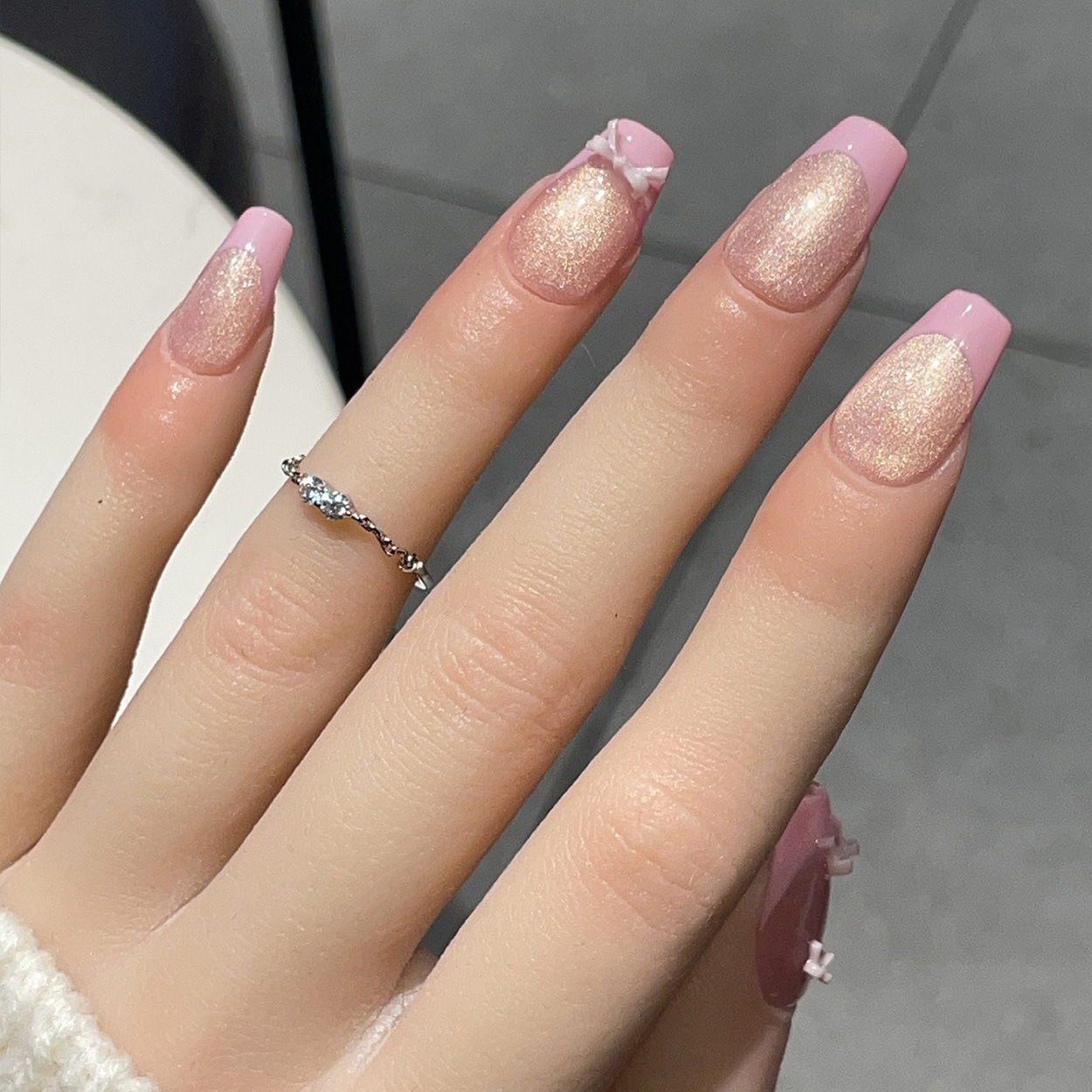 10개입 짧은 사다리꼴 수제 프레스온 네일 키트, 핑크 - Nail Art Simple Elegant 리뷰 및 가격