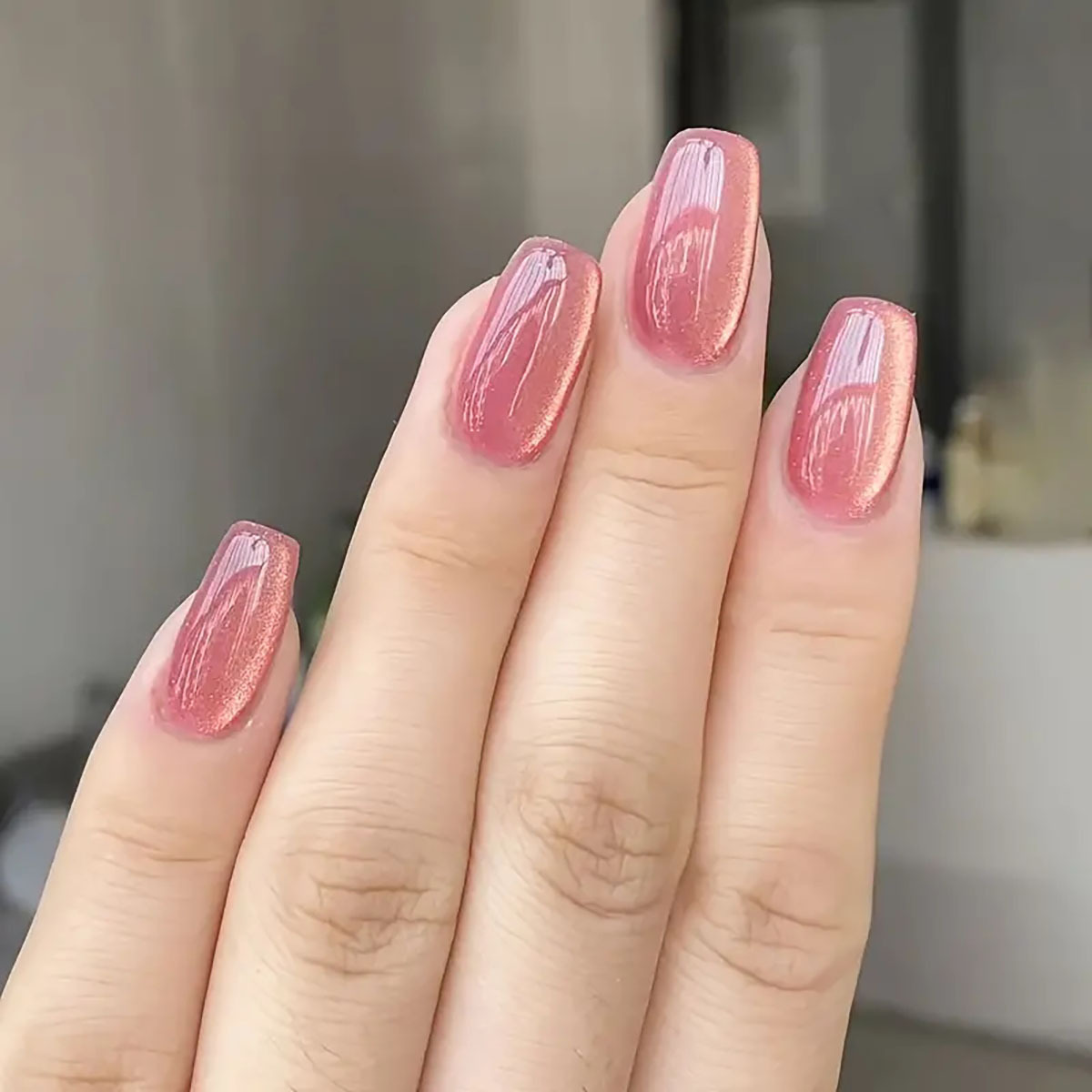 여성용 짧은 사각형 발레 가짜 손톱, 반짝이 녹색 파란 - Nail Art Inspo 리뷰 및 가격