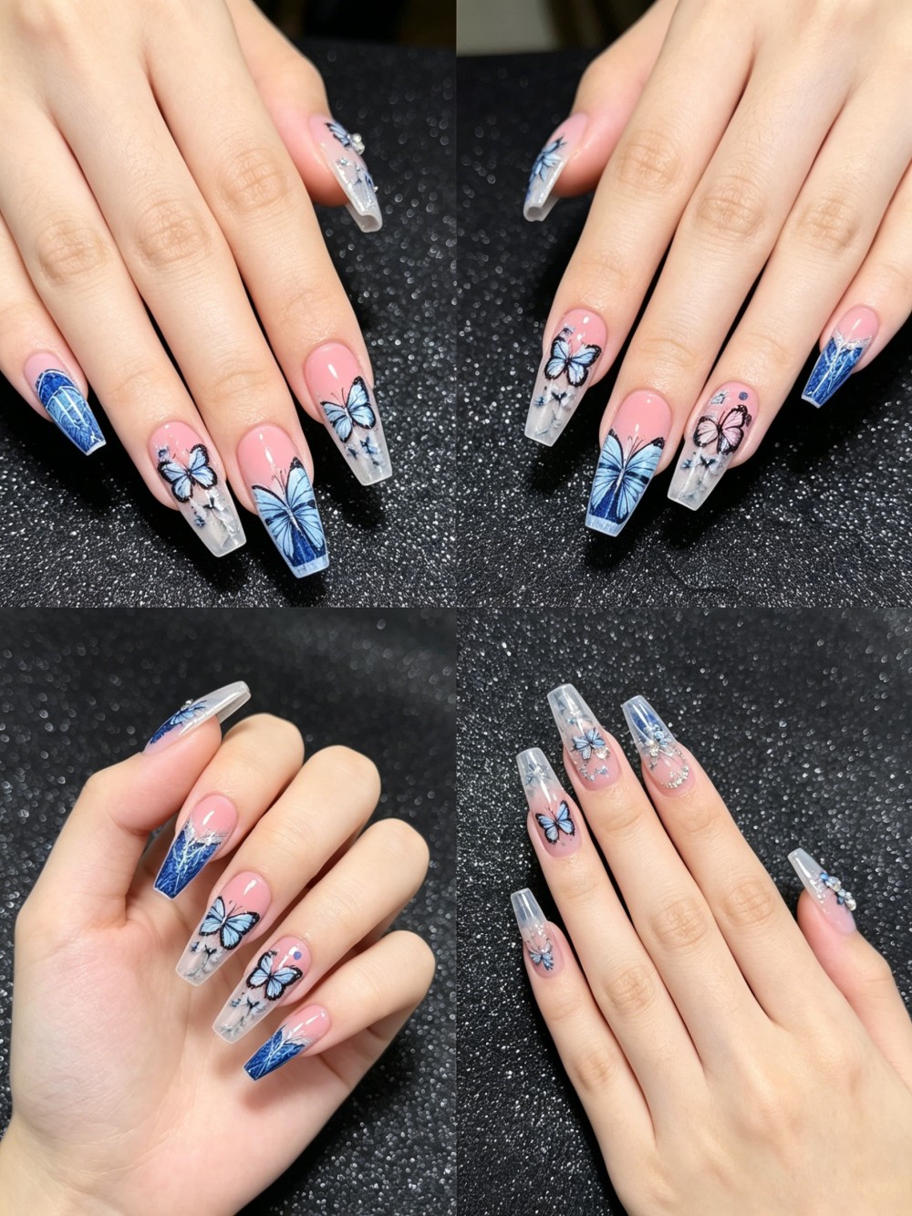 24개 스프링 나비 프레스온 네일 관 모양 인조 손톱  - Nail Art Denim 리뷰 및 가격