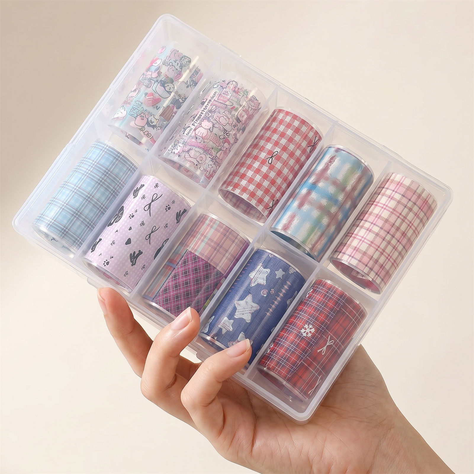 10롤 한국 네일 포일 전사지 스티커 플래드 슬라이더  - Nail Art Denim 리뷰 및 가격