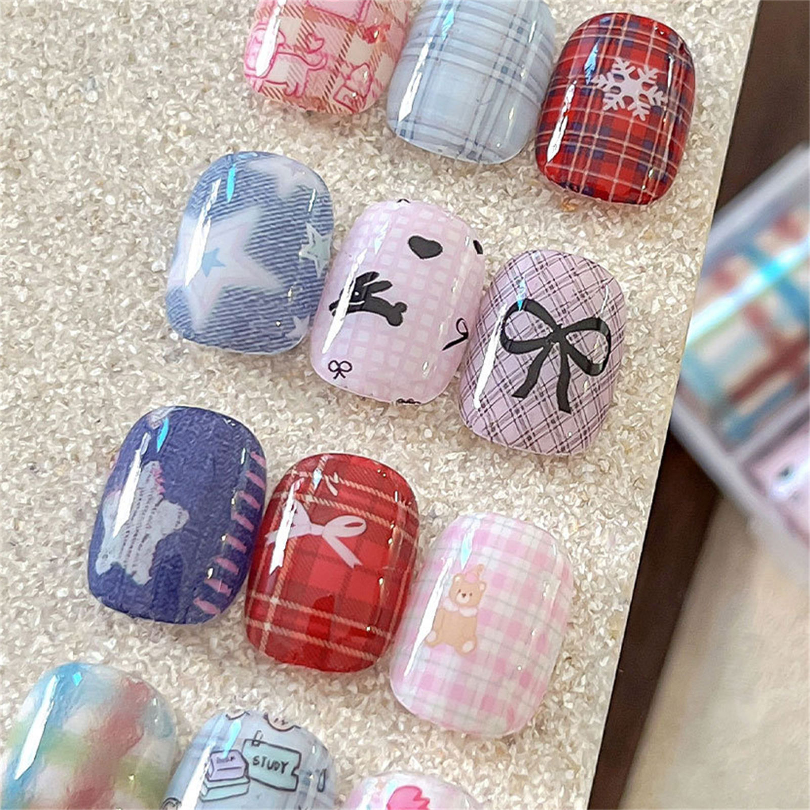 10롤 한국 네일 포일 전사지 스티커 플래드 슬라이더  - Nail Art Denim 리뷰 및 가격