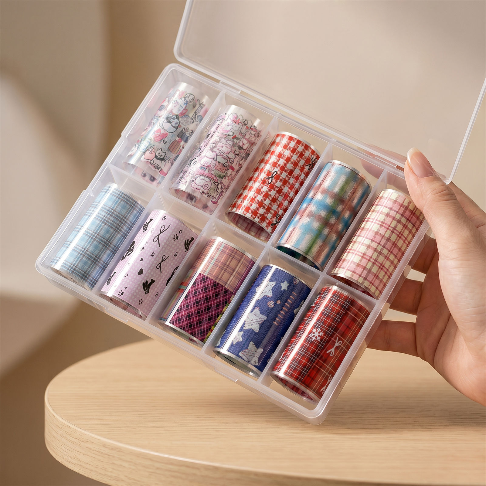 10롤 한국 네일 포일 전사지 스티커 플래드 슬라이더  - Nail Art Denim 리뷰 및 가격