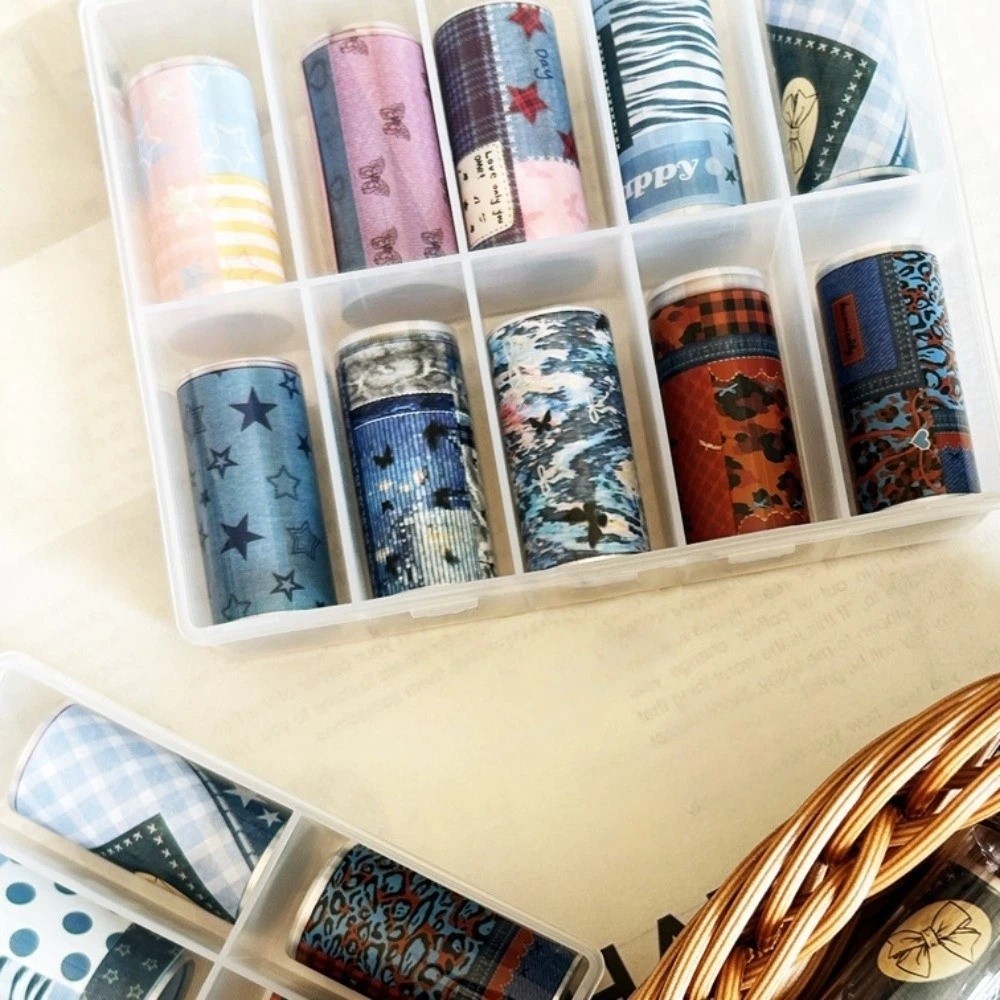 10롤 다채로운 네일 포일 전사지 플래드 DIY 네일  - Nail Art Denim 리뷰 및 가격