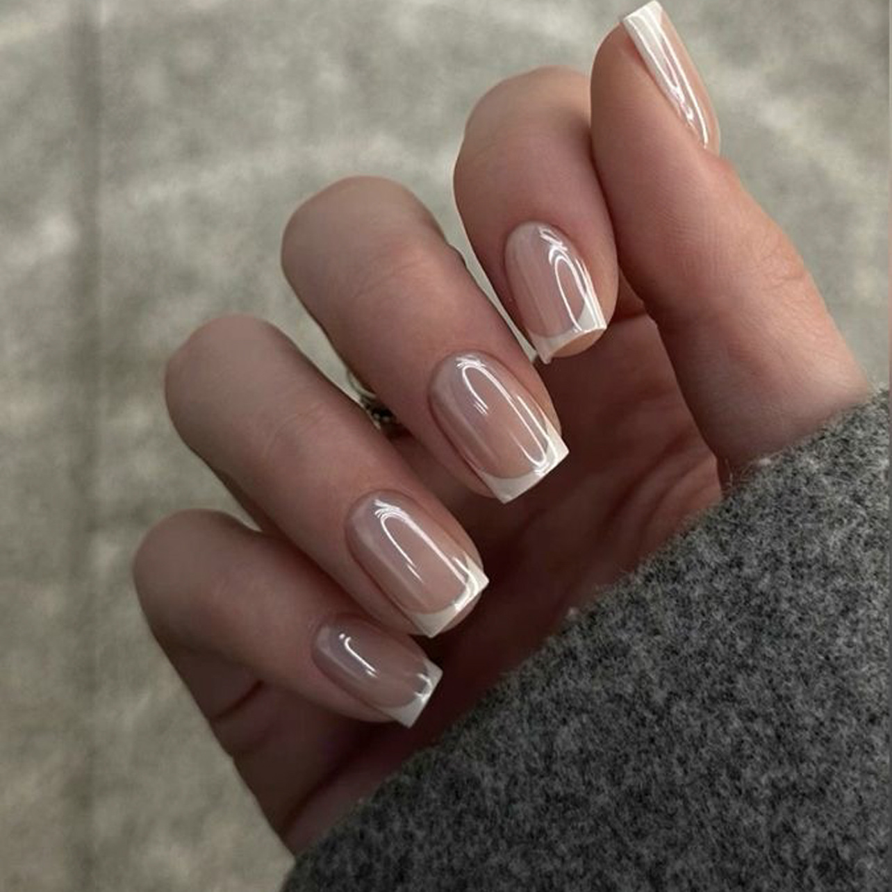 24개 심플 화이트 프렌치 프레스온 네일 짧은 스퀘어  - Nail Art Simple 리뷰 및 가격