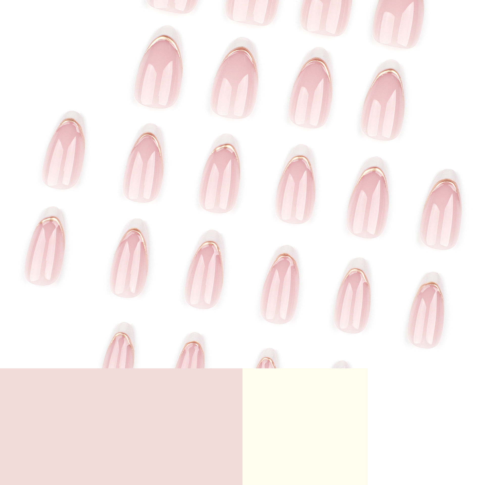프렌치 누드 핑크 화이트 엣지 아몬드 모양 가짜 손톱  - Nail Art Simple Elegant 리뷰 및 가격