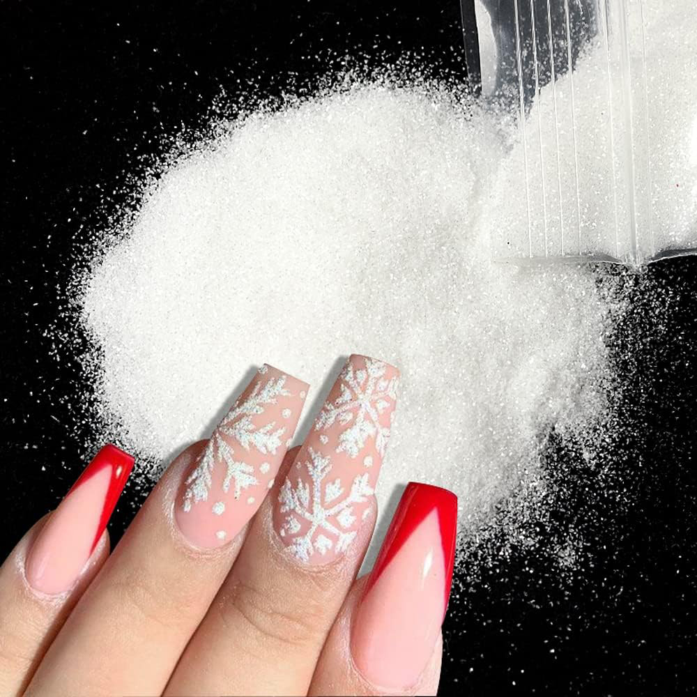 50g/봉지 크리스마스 화이트 블랙 슈가 네일 파우더  - Nail Art Xmas Stickers 리뷰 및 가격