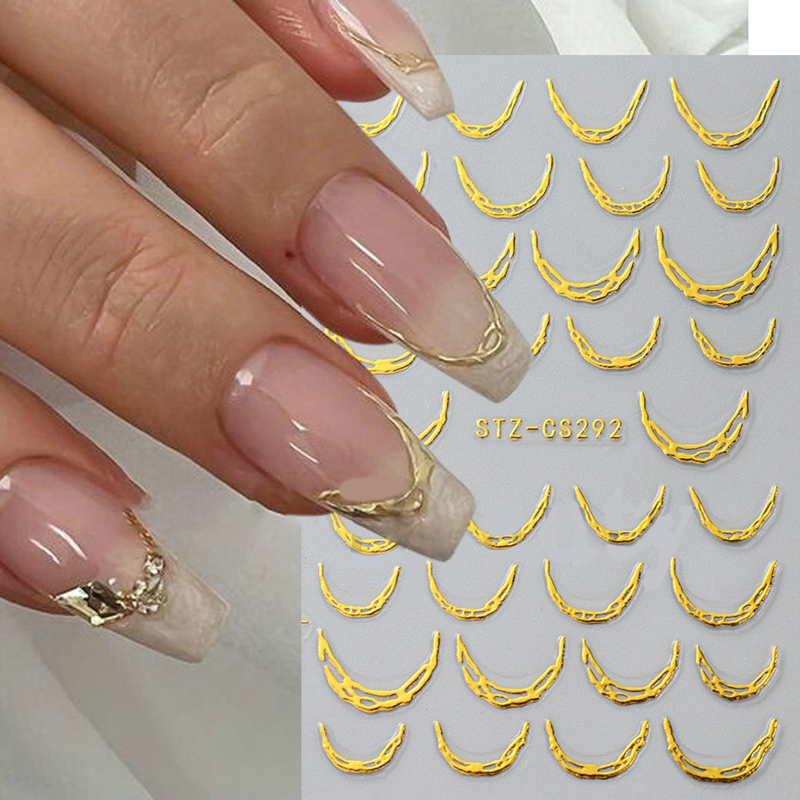 메탈릭 실버 크롬 라인 네일 스티커 접착식 스트라이프  - Nail Art Chrome 리뷰 및 가격