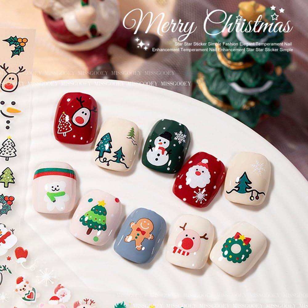 30장 크리스마스 네일 아트 스티커 셀프 접착식 3D  - Nail Art Xmas Stickers 리뷰 및 가격