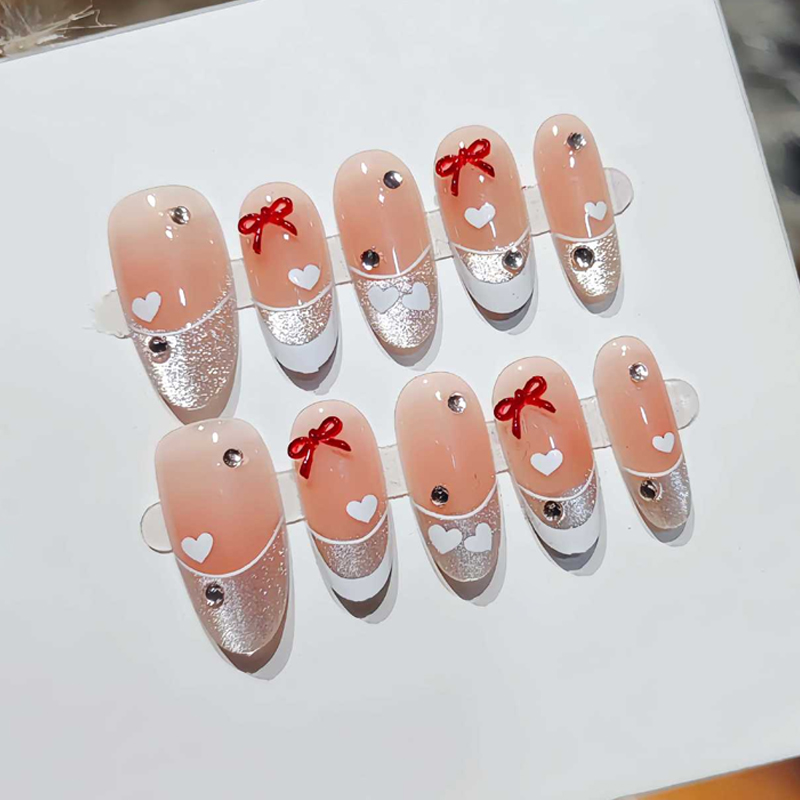 10개입 프랑스풍 스윗 쿨 스파이시 걸 라이트 럭셔리  - Nail Art Fake Nails 리뷰 및 가격
