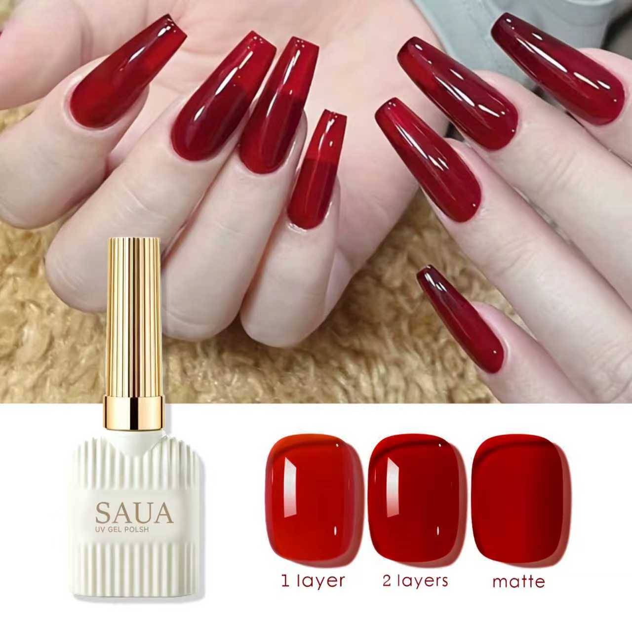 15ml 반투명 레드 네일 폴리쉬 접착제, 투명한 고광 - Nail Art Simple Elegant 리뷰 및 가격