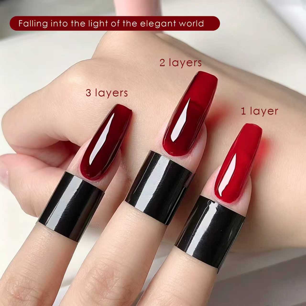 15ml 반투명 레드 네일 폴리쉬 접착제, 투명한 고광 - Nail Art Simple Elegant 리뷰 및 가격