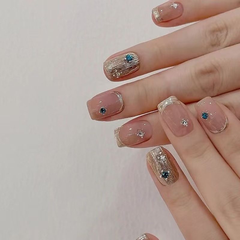 짧은 사각형 프랑스 수제 가짜 손톱, 간단한 네일 아트 - Nail Art Simple 리뷰 및 가격