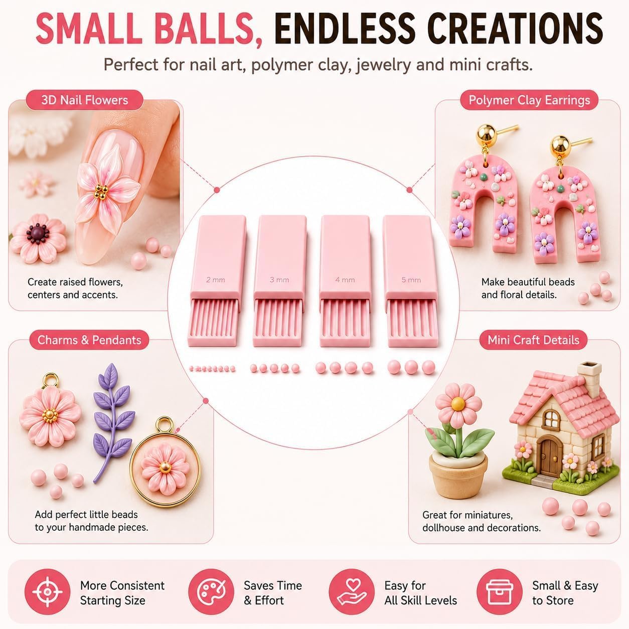 4개입 3D 프린트 클레이 젤 볼 메이커 도구, 3D  - Nail Art Jelly 리뷰 및 가격