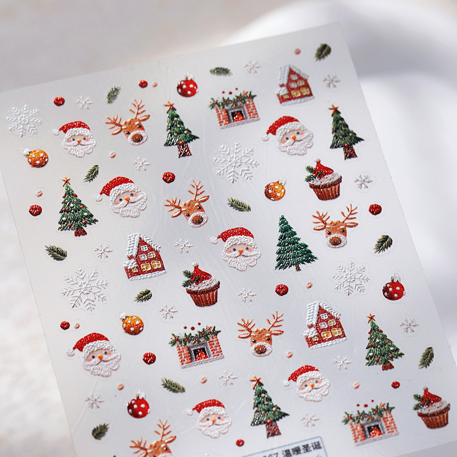 귀여운 크리스마스 곰 & 진저브레드 네일 스티커 - 크 - Nail Art Xmas Stickers 리뷰 및 가격