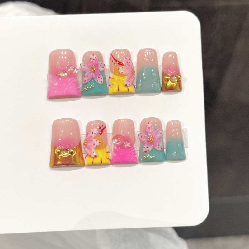10개입 오션 스타일 가짜 손톱 덕빌 프레스온 네일 세 - Nail Art Fake Nails 리뷰 및 가격