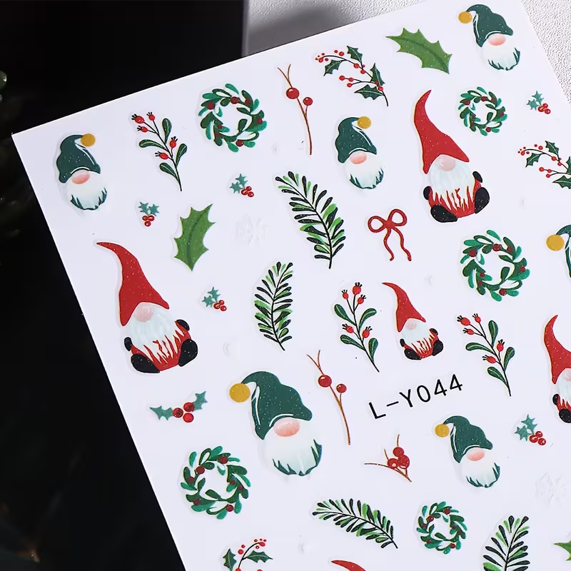 3D 야광 크리스마스 네일 아트 스티커 화환 드워프 리 - Nail Art Xmas Stickers 리뷰 및 가격
