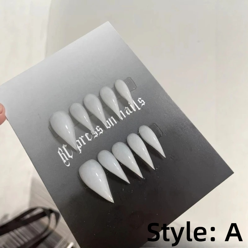 새로운 수제 라인스톤 드래곤 클로 프레스온 네일, 짧은 - Nail Art Fake Nails 리뷰 및 가격