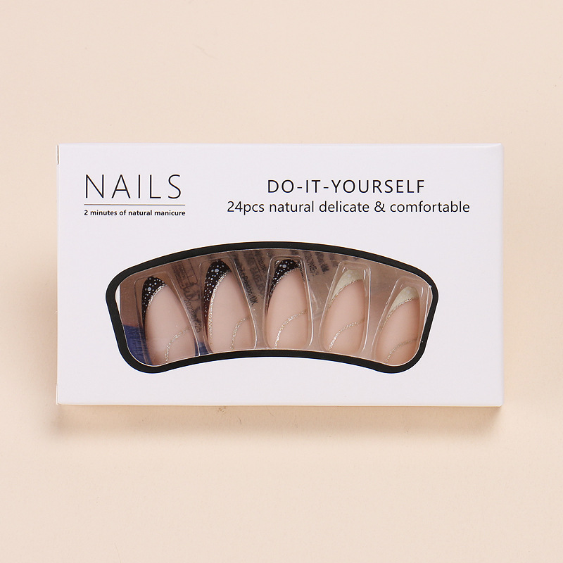 24개 프랑스 스타일 웨어러블 네일 가짜 네일 살구색  - Nail Art Fake Nails 리뷰 및 가격