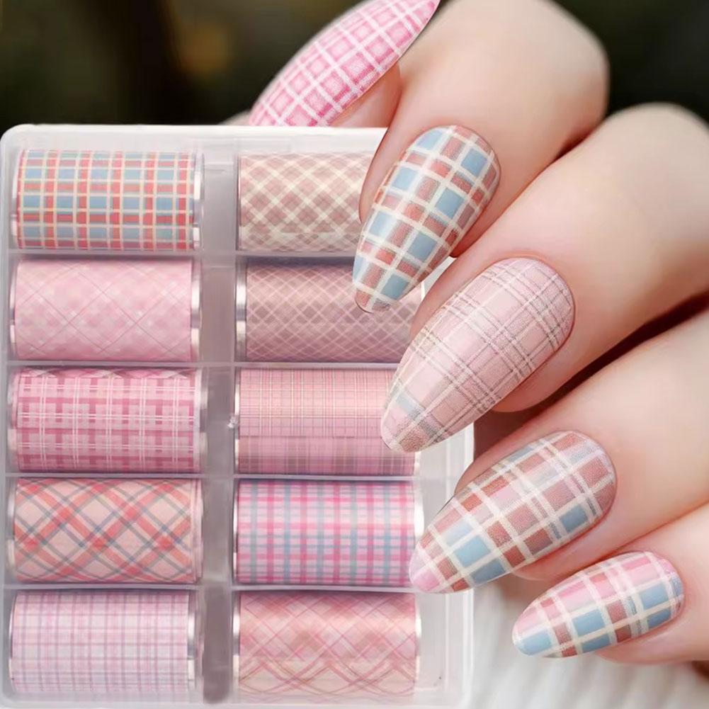 10롤 새로운 디자인의 신선한 네일 포일, 전사지 스티 - Nail Art Denim 리뷰 및 가격