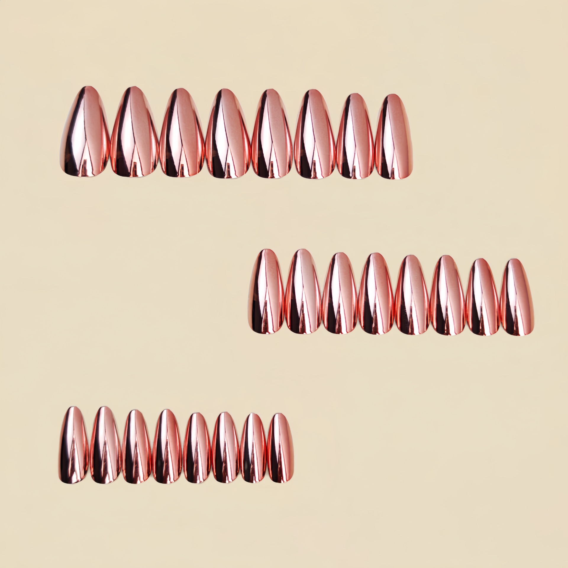 여성용 중간 사이즈 가짜 손톱, 홀로그램 도금 샴페인  - Nail Art Glossy 리뷰 및 가격