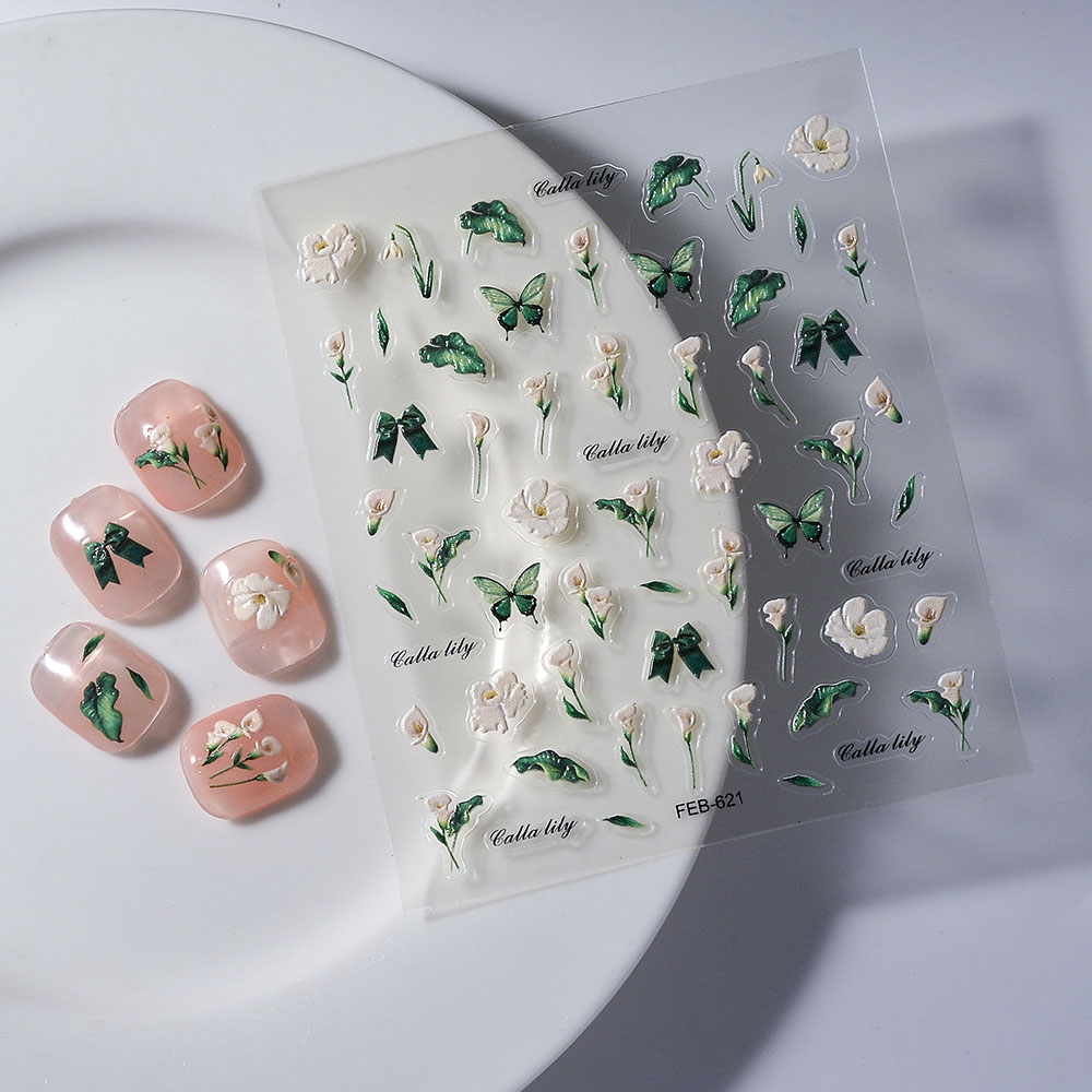 1PCS 5D 꽃 스티커 레트로 용품 네일 용품 간단한 - Nail Art Simple Elegant 리뷰 및 가격