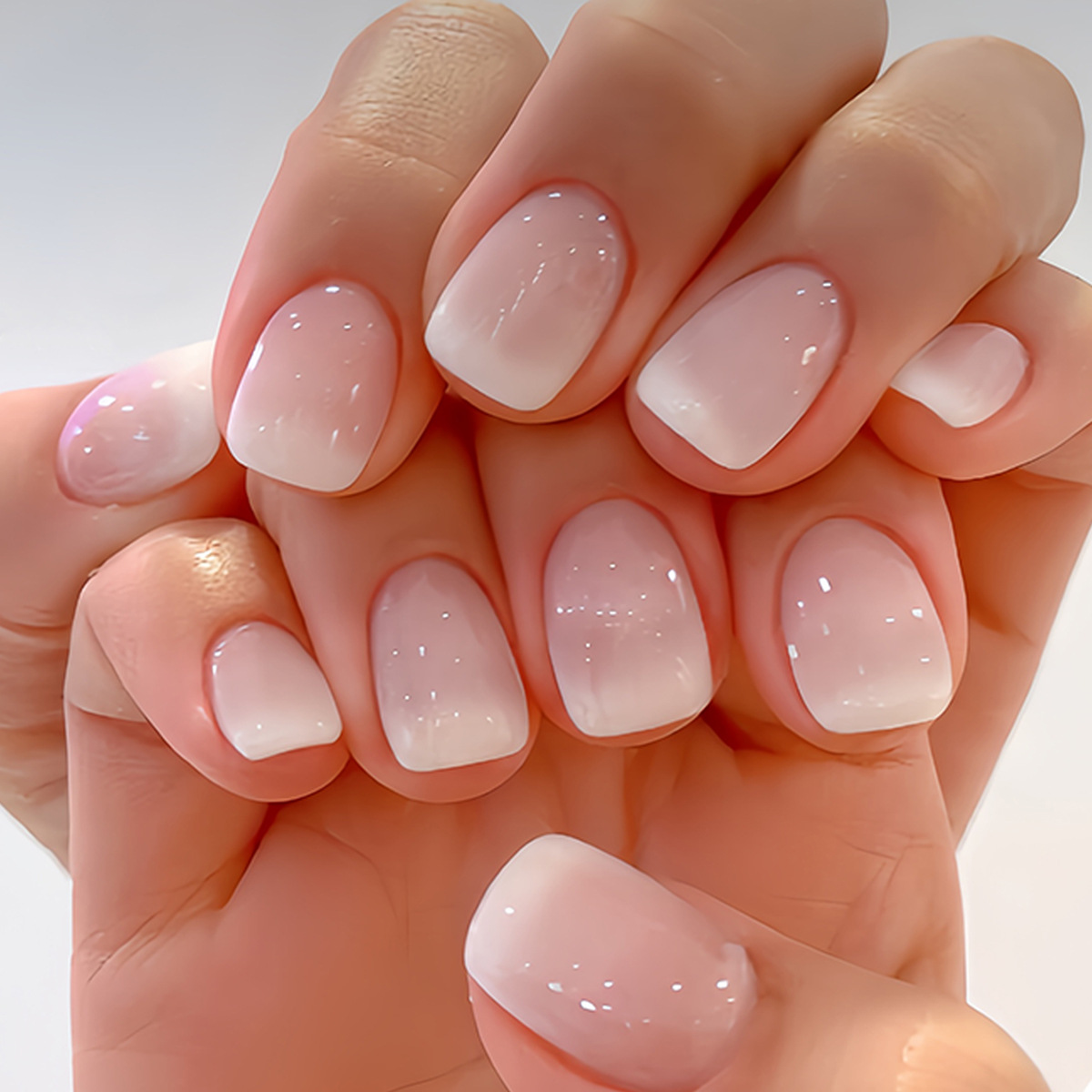 24개 심플 발레 글리터 탈부착 가능한 핑크 그라데이션 - Nail Art Fake Nails 리뷰 및 가격