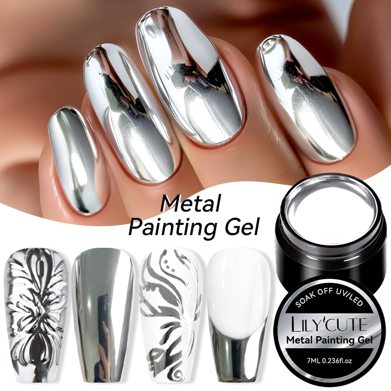 LILYCUTE 7ML 메탈릭 페인팅 젤 크롬 실버 미 - Nail Art Chrome 리뷰 및 가격